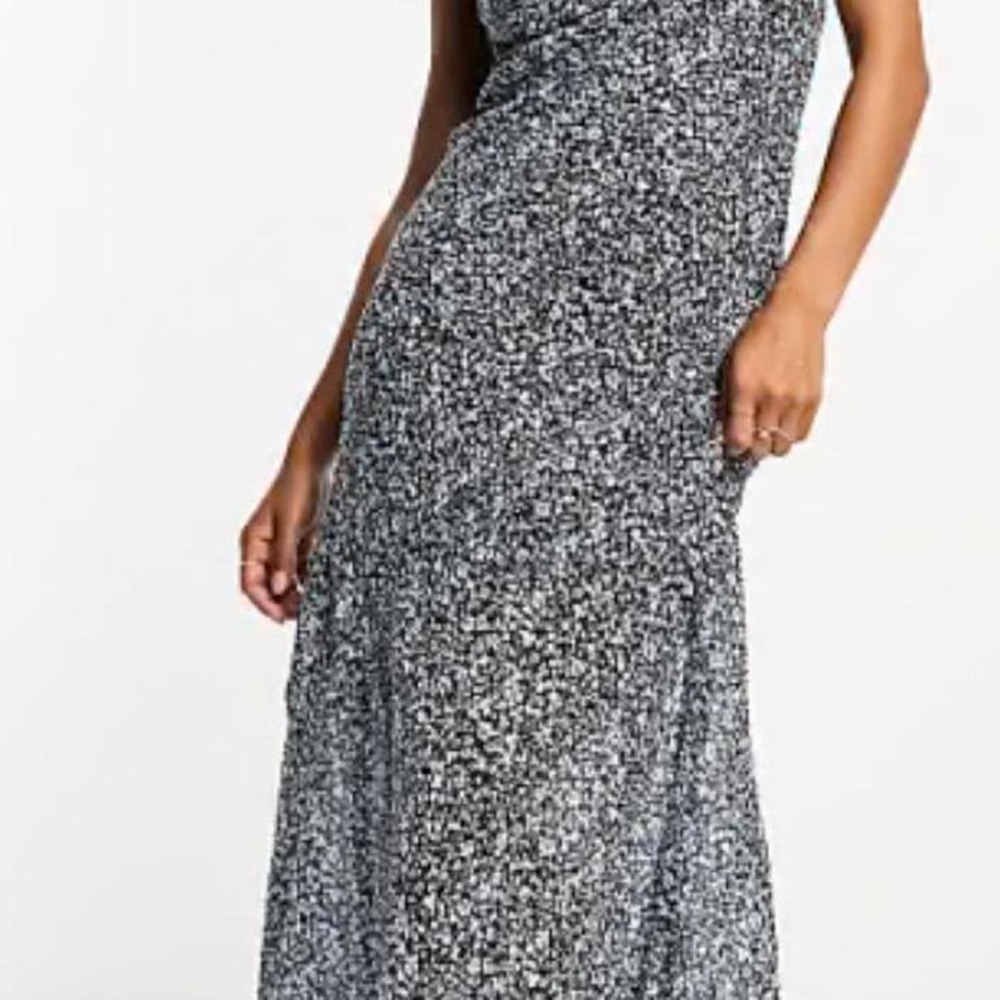 ABERCROMBIE & FITCH Blue Floral Midi Dress‎ Drapey